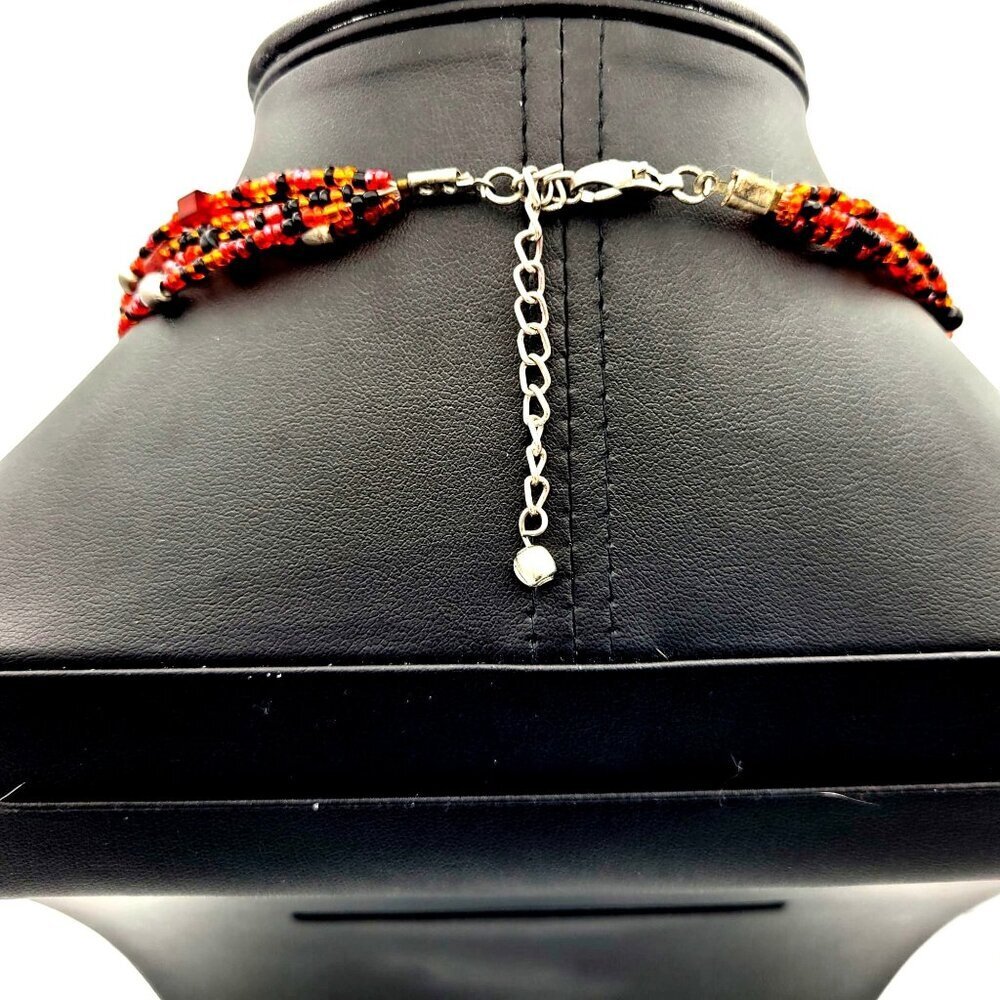 Multicolor Beaded Necklace With Multi-Strand Design Adjustable Clasp Halloween - Picture 5 of 5